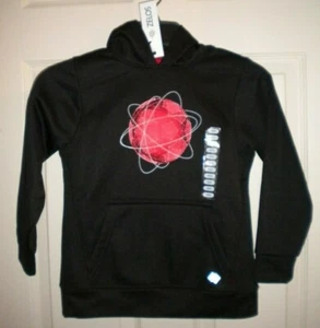 NWT  ZELOS BOYS PULL OVER BLACK HOODIE SIZE XXS, EARTH ON FRONT, POUCH POCKET BO - Picture 1 of 2