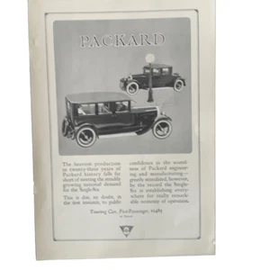 Publicidad publicitaria vintage de coche de turismo Packard 1923 para 5 pasajeros - Imagen 1 de 4