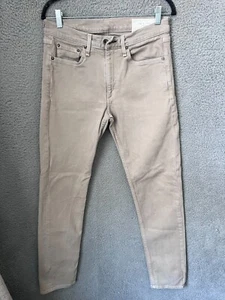 Rag & Bone Jeans Mens 31x32 Beige Denim Fit 2 Slim Leg Organic Cotton 5 Pockets - Picture 1 of 14