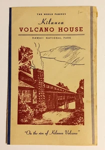 Kilauea Volcano House Inn Hotel HI Hawaii National Park getipptes Papier Menü um 1950 - Bild 1 von 7