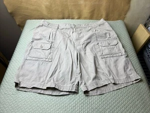 Cabelas Men Cargo Beige 8” Safari Outdoor Hiker Duck Cotton Shorts 42 - Picture 1 of 10