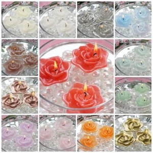 2.5" wide Wedding Roses Flowers Floating Candles Centerpieces Decorations SALE - Picture 1 of 22