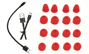 Cargador USB de 9" para auricular Powerbeats-PRO Beats Plus 16 auriculares rojos brillantes geles - Imagen 1 de 4