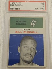 Bill Russell 1961 Fleer card#38 psa 1 