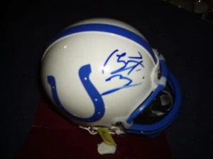 INDIANAPOLIS COLTS SIGNED PEYTON MANNING RIDDELL MINI HELMET NEW L@@K! PROOF!  - Picture 1 of 6