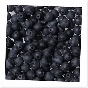 100pcs 6mm Premium Matte Black Onyx Agate Crystals Beads - Ideal for Bracelet & - Picture 1 of 7