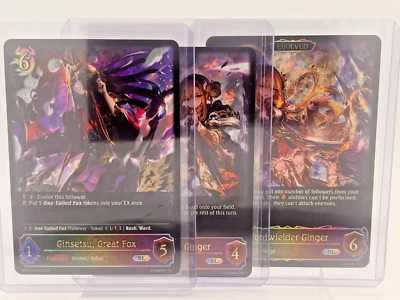 Set of 3 Shadowverse:Wordwielder Ginger(Evolved,SL)&(SL), Ginsetsu,Great Fox(SL) - Image 1 of 3