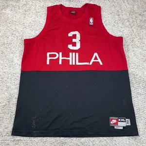 Allen Iverson Jersey Men XXL +2 Nike Rewind Philadelphia 76ers Retro *DEFECTS* - Picture 1 of 16