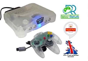Nintendo 64 N64 Console - Custom Transparent Clear - Full Setup - Unique N64 - Picture 1 of 11
