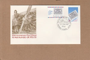 1981 50th Anniversary First Official Air Mail Australia - UK FDC, Sydney pmk - Picture 1 of 2