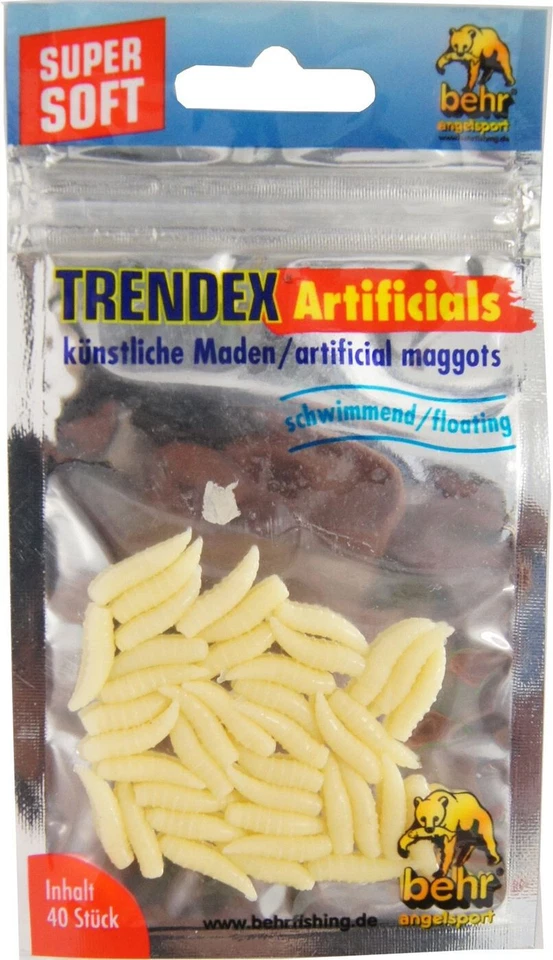 40 künstl. Maden Puppen Gummimaden Caster Forellenköder, Kunstköder für Forelle - Bild 1 von 1