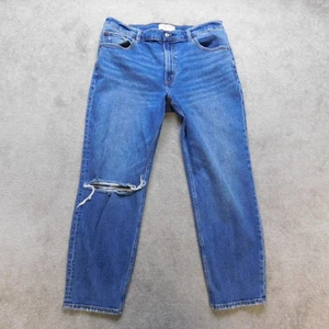 Pantalones de mezclilla de tiro alto Abercrombie and Fitch The Mom para mujer 32 14 azul medio agujero en la rodilla - Imagen 1 de 12