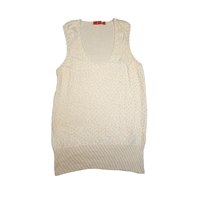 Chaleco PUMA Mujer 12 Blanco Sin Mangas Cuello en V Suéter Algodón Tejido Talla 12 Foto 1 de 4