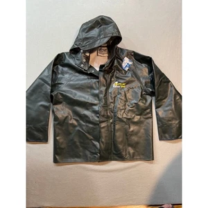 Bristol Bay by Viking Waterproof Rain Hooded PVC Work Jacket Coat Men Size L - Picture 1 of 10