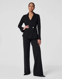 SPANX PERFEKTER ASYMMETRISCHER TAILLIERTER BLAZER IN KLASSISCHEM SCHWARZ GR. M BRANDNEU MIT ETIKETT - Bild 1 von 18