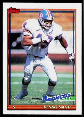 Dennis Smith, 1991 Topps, #556, Denver Broncos, - Image 1 of 2