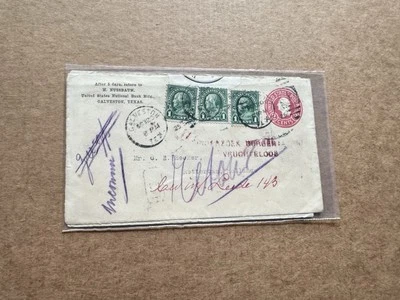 US 1925 Cover to Netherlands +RTS +Multi-Try List Label +Uncommon +Multi-Chops - Image 1 of 3