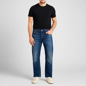 Boss Orange Herren Jeans 34x34 Button Fly Distressed Raw Hem Straight Fit Y2K Denim - Bild 1 von 8