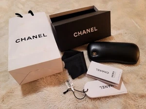Chanel Gold Chain Black Leather Sunglass Case With Box And Bag With Tags - Picture 1 of 8