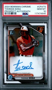 Thomas Sosa - 2024 1st Bowman Chrome Prospect - Auto RC - PSA 10 - Imagen 1 de 2