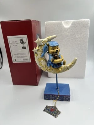 Disney Traditions Winnie The Pooh Bedtime Teddy Bear On Moon Boxed Enesco - Immagine 1 di 4