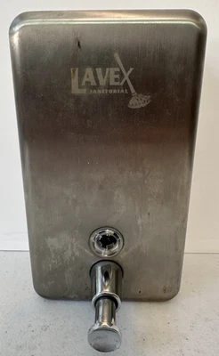 Lavex Janitorial liquid soap dispenser bathroom stainless push button wall VTG - Image 1 of 4