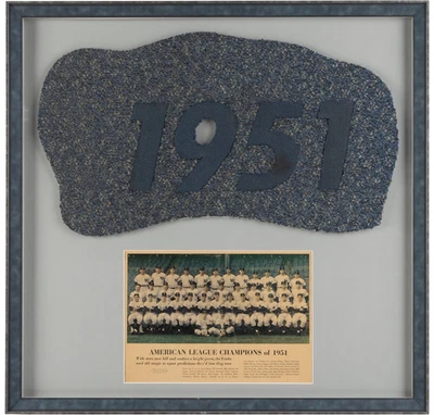 Alfombra enmarcada Steiner 1951 año del campeonato de los Yankees Yankee Stadium certificado de autenticidad Foto 1 de 2