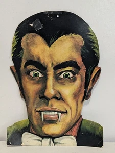 Vintage 70er Eureka Halloween Dracula Vampir doppelseitig gestanzt Wanddeko - Bild 1 von 9