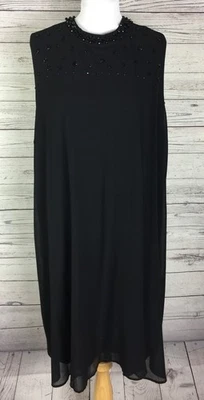 By Artisan Dress Woman Plus Size 3X Black Sleeveless Beaded Lined Cocktail - Image 1 of 4