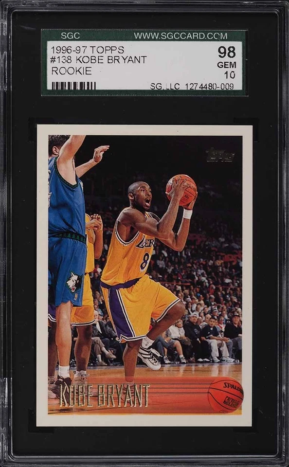 Tarjeta de novato Kobe Bryant Topps #138 1996-1997 SGC gema como nueva 10 - HOF Lakers Foto 1 de 4