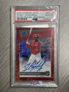 2020 Donruss Optic Randy Arozarena Rookie RED MOJO PRIZM Auto /99 PSA 10 POP 4 - Picture 1 of 2