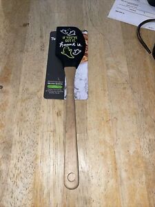 Tovolo Wooden Handled Silicone Spatula Halloween "If you got it haunt it" NEW