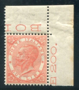 1867 Königreich 2 Lire Turin Blattecke oben rechts postfrisch MNH ** - Bild 1 von 1