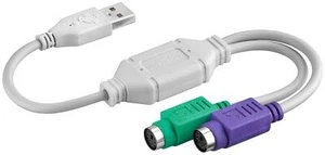 USB Male to 2x PS2 PS/2 Female Port Adapter Cable Cord for PC Mouse Keyboard - Picture 1 of 1