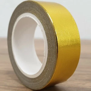 GLEAMING GOLD WASHI FOIL TAPE Shiny Sticky Paper Adhesive Craft Gift Trim Roll - Picture 1 of 3