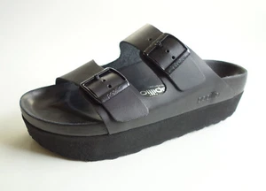 PAPILLIO BIRKENSTOCK Platform Leather Sandals ARIZONA EXQ black US7-7.5 EU38 UK5 - Picture 1 of 17