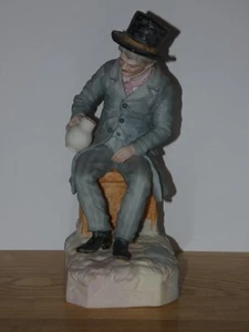 Robinson & Leadbeater Coloured Parian Figure Drinker Antique Victorian Figurine - Picture 1 of 9