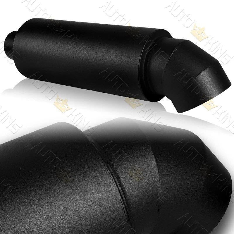 UNIVERSAL 4" CUTTER KNIFE BLACK T304 STAINLESS STEEL 2.5" INLET EXHAUST MUFFLER - Image 1 of 4