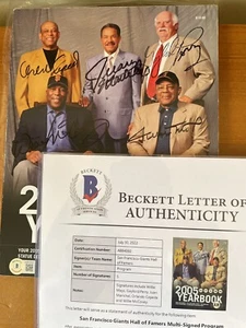 (5) Anuario SF Giants firmado Willie Mays McCovey Cepeda Perry Marichal Salón de la fama automático - Imagen 1 de 12