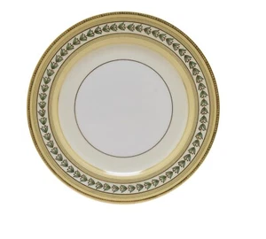 Goldbelle by Noritake Green & Gold Leaves Cream & White Rim 10" Dinner Plate - Picture 1 of 4