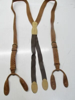 SUSPENDEDORES MARTIN DINGMAN Tejido Cuero Marrón Ajustables ¡Bonito! V18 Foto 1 de 4