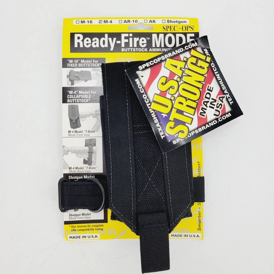 Spec-Ops Ready Fire Buttstock Ammunition Pouch Black Carbine Top Mount for Sling - Image 1 of 4