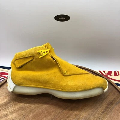 Talla 9.5 - Jordan 18 Retro Amarillo Ocre Gamuza Zapatos de Baloncesto Tenis Hombres 2018 Foto 1 de 4
