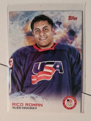 2014 Topps Olympics Base Card #73 Rico Roman, Sled Hockey - Image 1 of 2