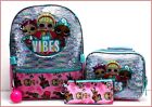 5 Piece - SEQUIN LOL Surprise Backpack + Lunch Box + Pencil Case  BFF VIBES Pink