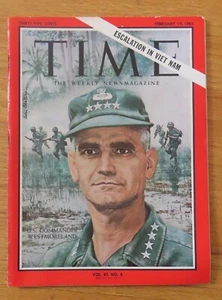 U.S. COMMANDER WILLIAM WESTMORELAND Time Feb 19 1965 Magazine NO LABEL VIETNAM - Picture 1 of 1