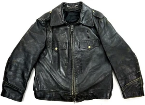 BEST UNIFORM US Vintage Police Pferdeleder Biker Motorrad Lederjacke 50 M-L - Picture 1 of 4