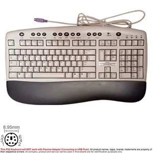 Keyboard PS/2 6-Pin PS2 PSII Logitech Office Internet Y-SQ33 SK-2910 867205-1403 - Picture 1 of 6