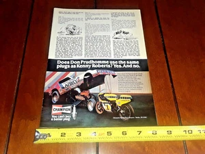 1980 YAMAHA KENNY ROBERTS ORIGINAL AD DON PRUDHOMME CHAMPION - Bild 1 von 12