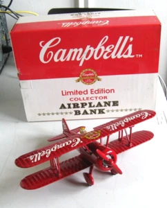 1993 SPEC CAST 125 YEARS CAMPBELLS SOUP DIECAST BI PLANE BANK COLLECTOR AIRPLANE - Picture 1 of 2